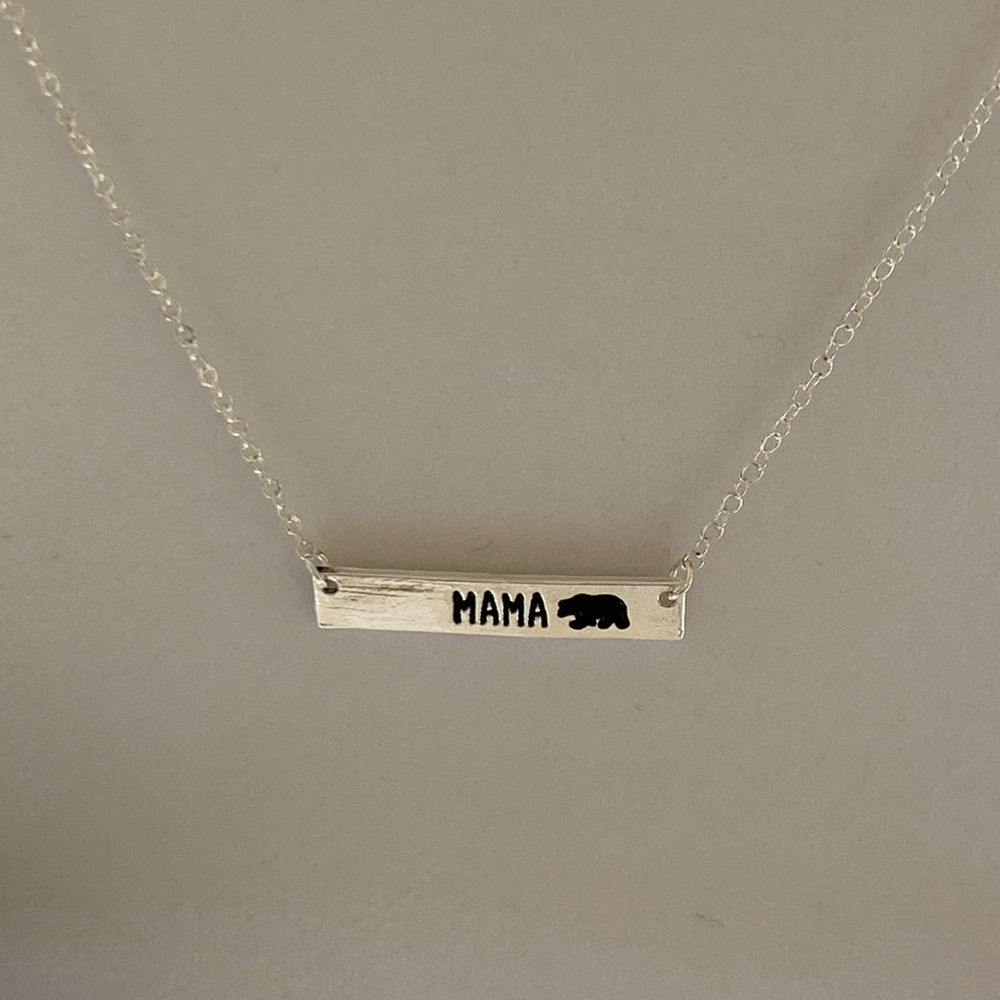 Mama Bear π» Dainty Silver Necklace - Picture 2 of 8